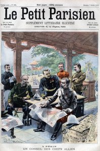 Revolte der Boxer: Ein Rat der alliierten Führer (Franzosen, Russen, Amerikaner, Engländer, Japaner) - in "Le Petit Parisien"