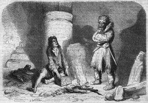 Romanserie: „Han von Island“ von Victor Hugo. Gravur in „Les bons romans“