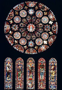 Rosen- und Lanzettenfenster von der Südwand, ca. 1224