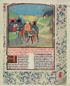 Alexander der Große spricht zu seinen Männern in der Hoffnung, sie zu überzeugen, nach Indien weiterzuziehen, aus Quinte Curse Ruffe des Fais du Grant Alexandre, ca. 1468