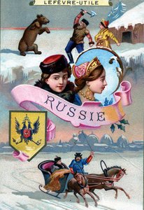 Russland, aus einer Serie von Werbekarten für Lefevre-Utile (LU) Kekse, späte 19. Jahrhundert von French School