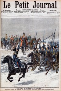 Russisch-Japanischer Krieg 1904-1905 - Kosaken bejubeln Zar Nikolaus II. vor der Abreise in den Fernen Osten, um gegen die Japaner zu kämpfen, in „Le Petit Journal“, 28. Februar 1904 (Gravur) von French School