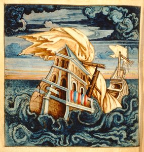 SMM2 p.11 Schiffswrack, aus Theatre des Vices et Vertus, von Jan van der Noot (ca. 1539-95) von French School