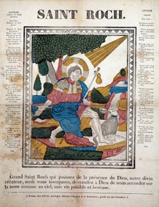 Heiliger Rochus. Gravur, Bild von Rennes (1825)