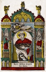 Heiliger Thomas von Aquin (1228-1274). Epinal-Bild, erste Hälfte des 19. Jahrhunderts