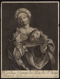 Salome trägt den Kopf von Johannes dem Täufer auf einem Teller