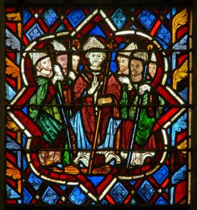 Szene im Ostfenster, Darstellung von St. Magliore, ein Bischof von Dol von French School