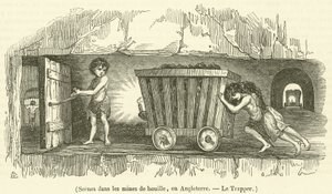 Szenen in den Kohleminen in England, Der Trapper von French School