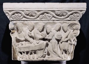 Szenen vom Tod von Johannes dem Täufer, Relief von einem Kapitell