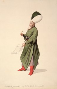 Schreiber der Janitscharenkommandanten, osmanische Periode, drittes Viertel des 18. Jahrhunderts von French School