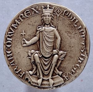 Siegel von König Philipp II. genannt Philipp August von French School