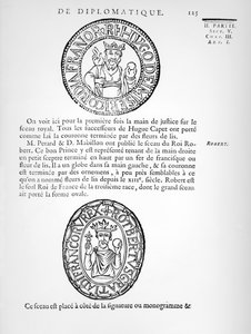 Siegel von Hugues Capet (ca. 941-996) und Robert II (ca. 970-1031) der Fromme