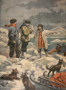 Suche nach Andree, Nachrichten!, Illustration aus Le Petit Journal: Supplement illustre, 1898 von French School