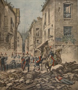 Ernsthafte Unruhen in Italien: Aufstände in Mailand, Illustration aus Le Petit Journal: Supplement illustre, 22. Mai 1898 von French School