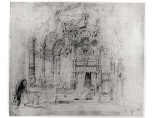 Bühnenbild für die erste Aufführung von Angelo, Tyrann von Padua von Victor Hugo, 1835