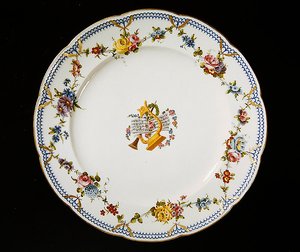 Sevres-Teller mit Notenblattdekor, 1764 von French School