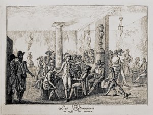 Sieyes und Les Nationnaires im Café du Caveau in Paris, August 1789 (Gravur) von French School