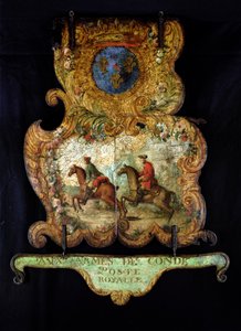 Schild für die Royal Mail von Chantilly mit dem Wappen von Conde