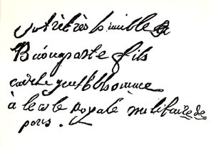 Unterschrift von Napoleon Bonaparte (1769-1821) aus dem Jahr 1785, aus Napoleon von Armand Dayot, Paris, 1895