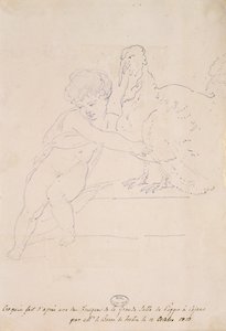 Skizze aus dem Großen Saal in Poggio a Caiano, 12. Oktober 1813 von French School