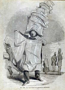 Kleiner Pariser Beruf: der Händler oder Ausrufer von reisenden Zeitungen. von French School