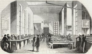 Sortierung der Briefe von Paris - Gravur in „Tableau-de-Paris“ von Edmond Texier 1852