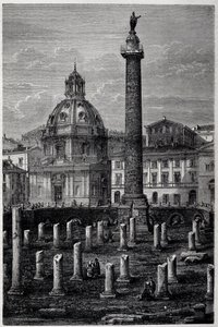 Platz und Säule des Trajan (Trajanssäule) und Ulpianische Basilika (Reise von Francis Wey 1864-1868) - in „Tour du Monde“ 2. Woche 1869