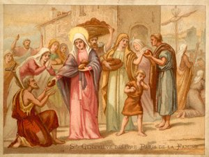 Die heilige Genoveva rettet Paris vor der Hungersnot, 465