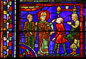 Hl. Martin heilt eine besessene Seele, Szene aus dem Leben des Hl. Martin, Kathedrale von Chartres von French School