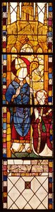 St. Nikolaus mit einem Stifter, aus der Kapelle des Heiligen Nikolaus, Normannische Schule, 1370 von French School