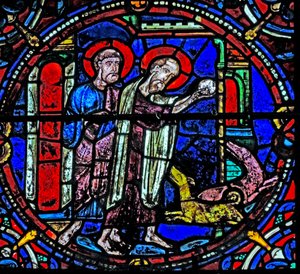 St. Peter und St. Paul füttern die Hunde von French School