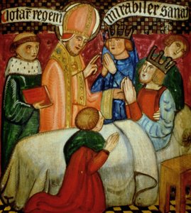 St. Sulpice vollbringt ein Wunder, indem er König Clotaire (gest. 629) heilt von French School