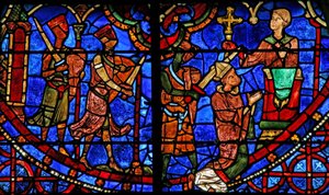 Hl. Thomas Becket betet, bevor er von 3 Rittern ermordet wird