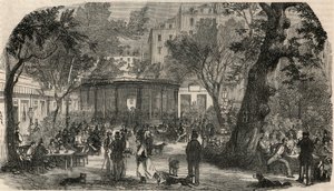 Stempel von Cheval Blanc in Paris im 19. Jahrhundert - Gravur in „Tableau-de-Paris“ von Edmond Texier 1852 von French School