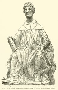Statue von Plinius dem Älteren, errichtet 1498, Kathedrale von Como von French School
