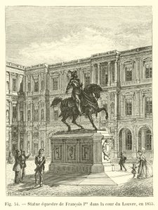 Reiterstatue von Franz I. im Hof des Louvre, 1855 von French School