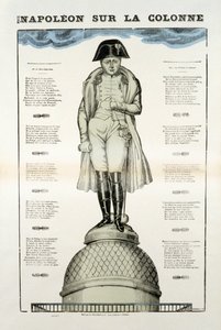 Statue von Napoleon I. Bonaparte (1769-1821) auf der Vendôme-Säule in Paris. Bild von Epinal von French School