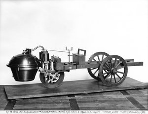 Dampfwagen erfunden von Nicolas Joseph Cugnot (1725-1804) von French School