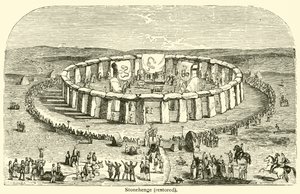 Stonehenge, restauriert (Gravur) von French School