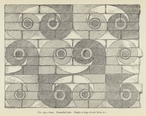 Susa, Emaille-Platte, Höhe der Kante jedes Ziegels, 9 cm von French School