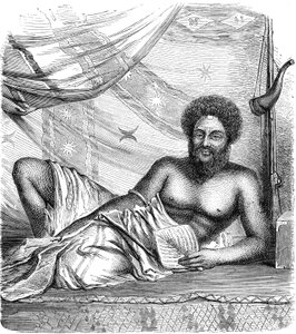 THAKOMBAU, König der VITI-Inseln (FIDJI), Pazifischer Ozean. Gravur 1885