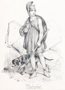 Theseus: Sohn von Ägeus, König von Athen, und Aethra. Er befreite Athen von einem Monster namens Minotaurus von French School