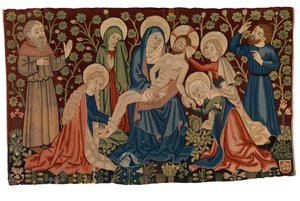 Wandteppich-Antipendium mit der Beweinung des toten Christus 