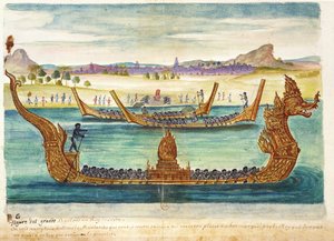 Die Boote des Königs von Siam, aus einem Bericht der Jesuiten in Siam, 1688