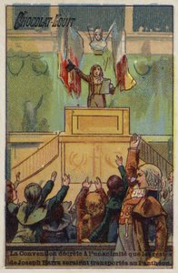 Die Konvention beschließt einstimmig, dass die Überreste von Joseph Bara ins Pantheon gebracht werden, 1793 von French School
