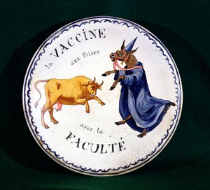 Die Kuhpocken im Kampf mit der Medizinischen Profession, ca. 1800 von French School