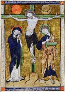 Die Kreuzigung, aus einem Psalter, ca. 1215