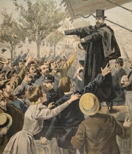 Das Deroulede-Treffen: am Ausgang, Illustration aus Le Petit Journal: Supplement illustre, 9. Oktober 1898 von French School