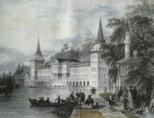 Der Dolmabahce-Palast am Bosporus, 1840 von French School