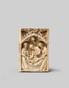 Die Grablegung Christi (obere Hälfte des rechten Flügels eines Diptychons)